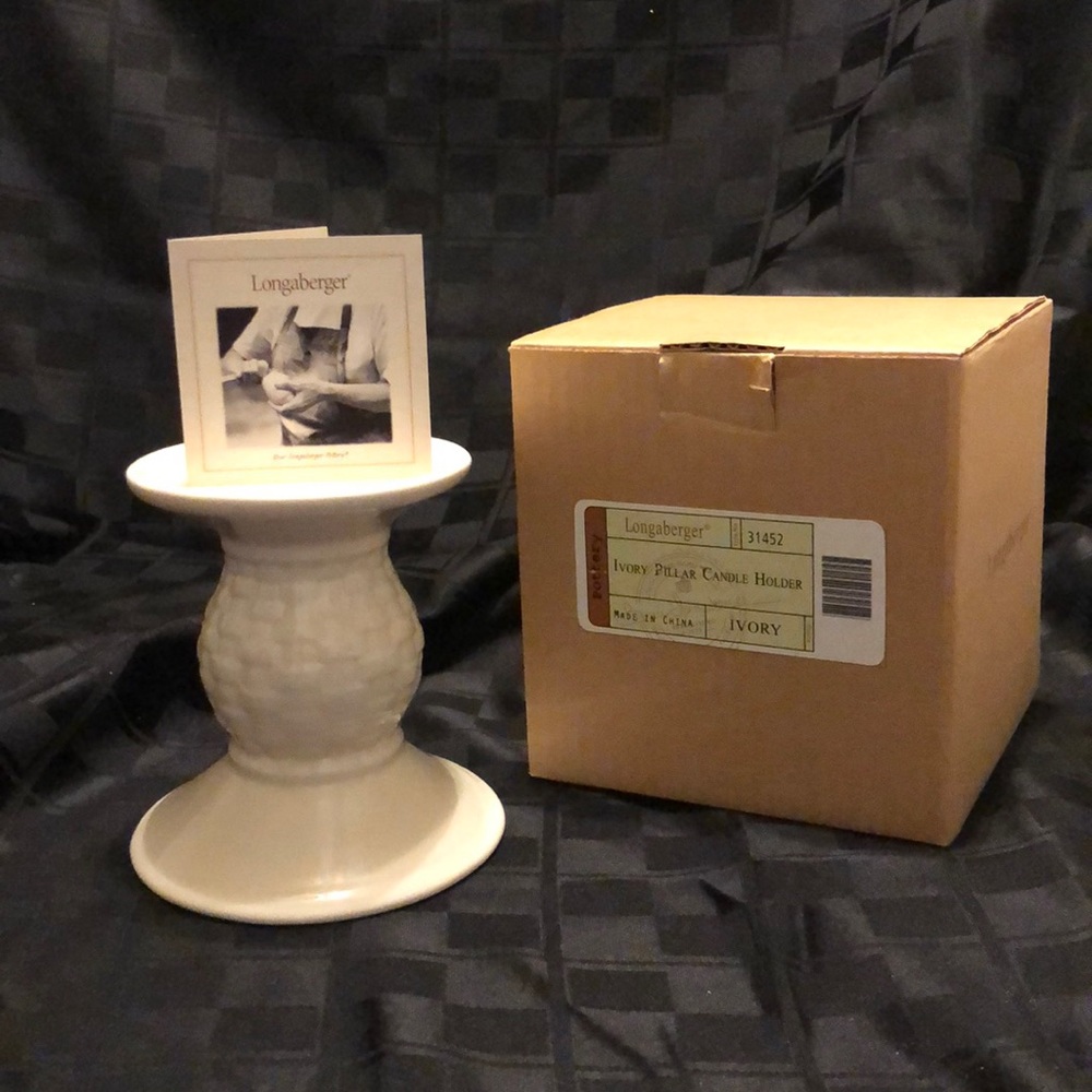 Longaberger Ivory Pillar Candle Holder